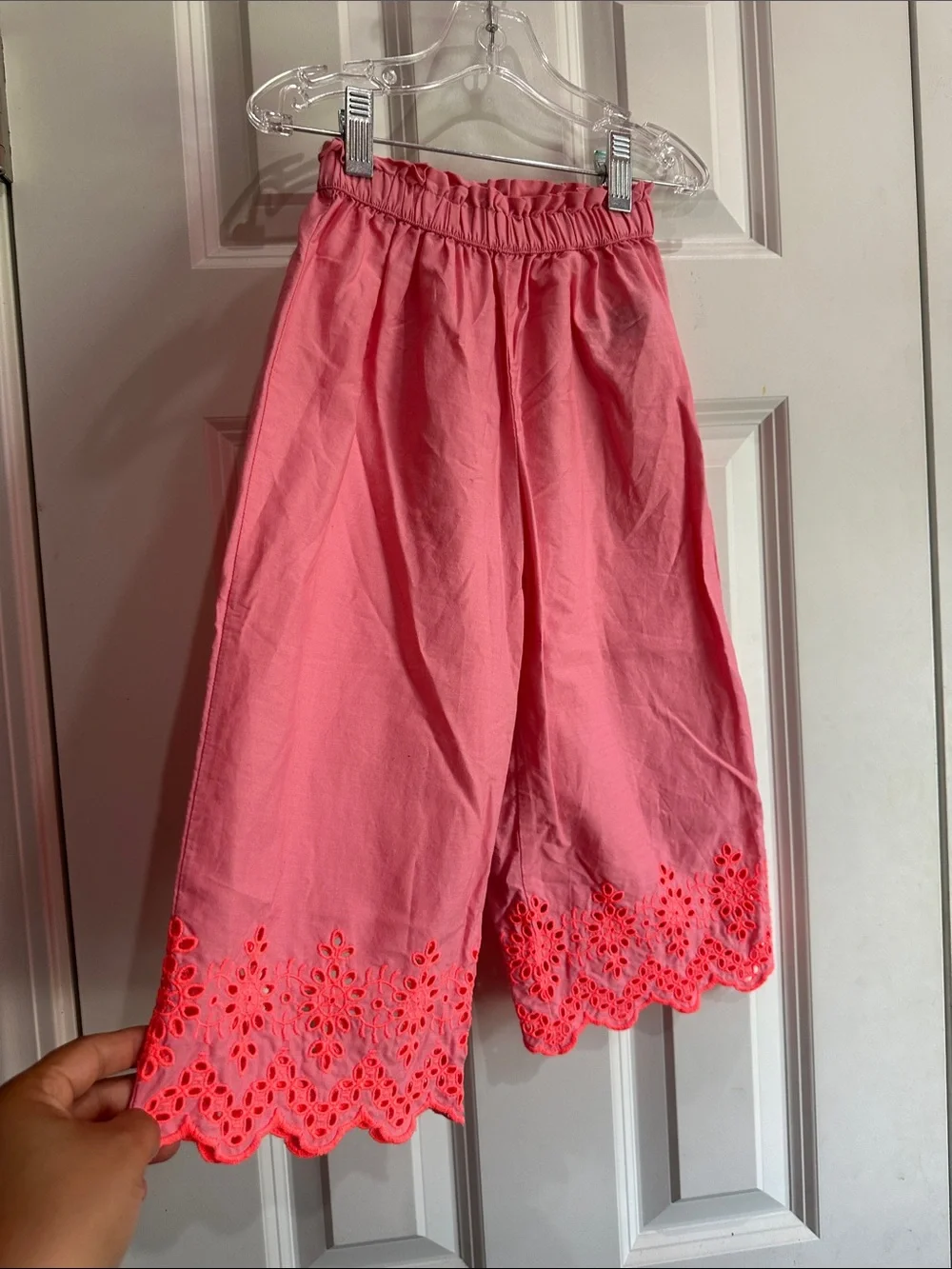 NEW GAP Coral Pink Eyelet Hem Midi Skirt size 3